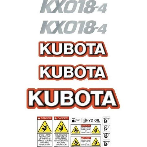 kubota skid steer decals|kubota kx018 4 decal kit.